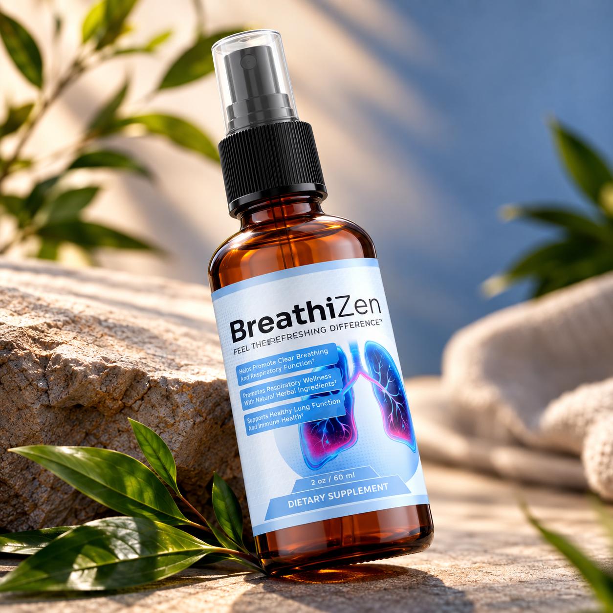 BreathiZen bottle and label detail